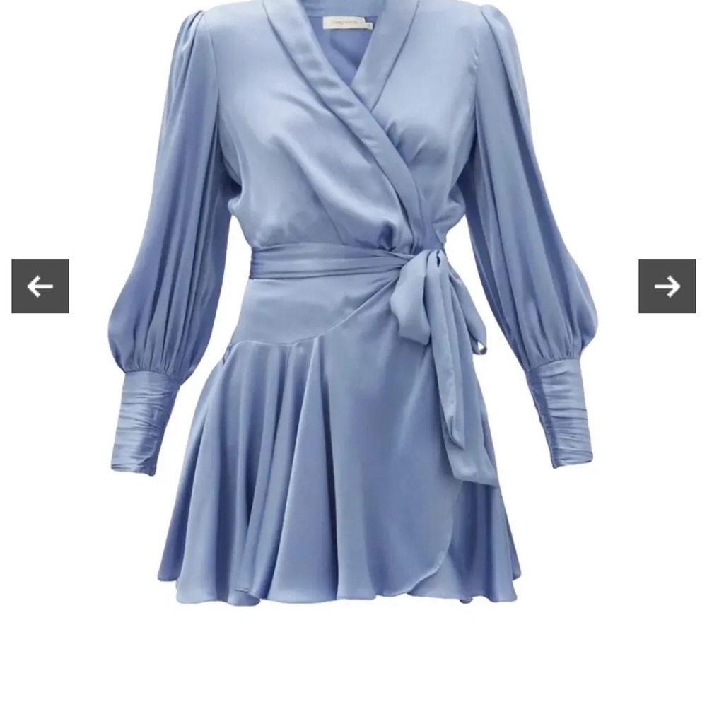 Zimmermann Blue Wrap Mini Dress